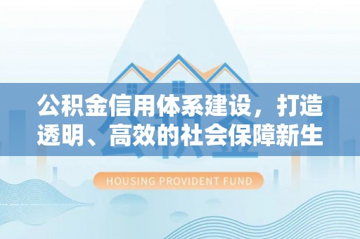 两江新区公积金信用体系建设，打造透明、高效的社会保障新生态