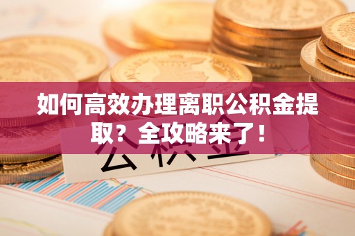 两江新区如何高效办理离职公积金提取？全攻略来了！